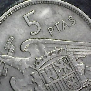 Moneda de 5 pesetas, 1957 estrella de 1974 (A003.001)